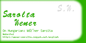 sarolta wener business card